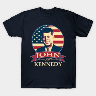 John F Kennedy American Banner T-Shirt